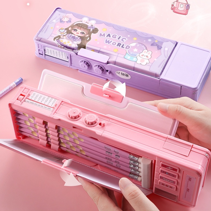 Hộp Đựng Bút Đa Năng Có Khóa Mật Khẩu Cho Bé Trai