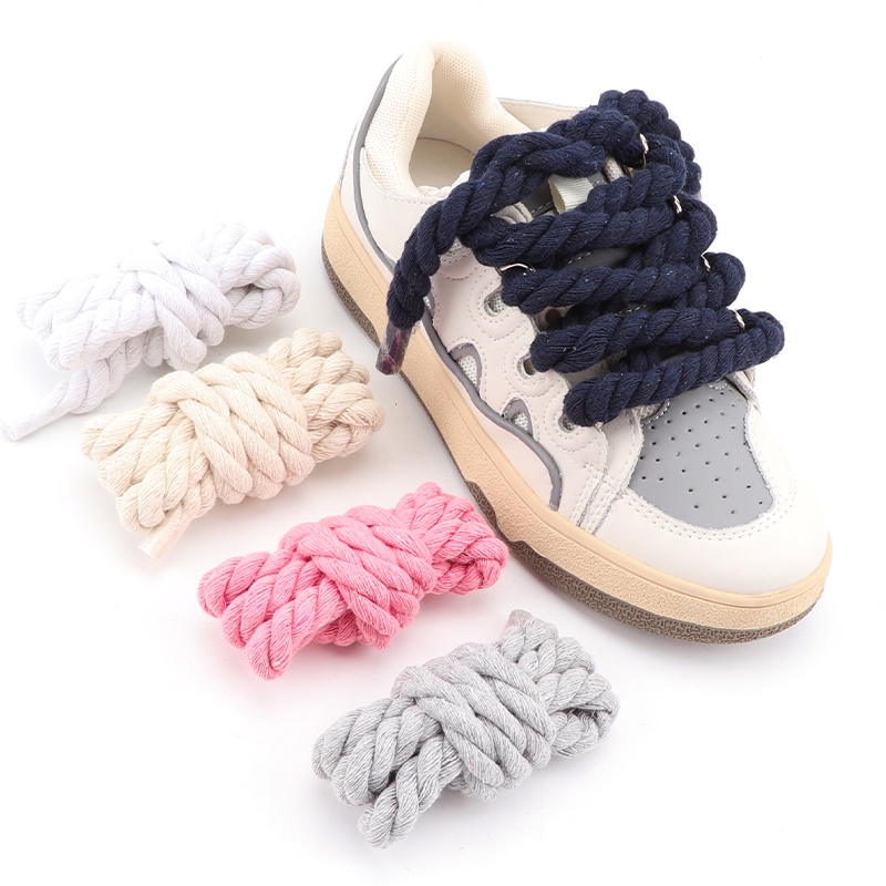 Dây Giày cotton Bện Ba Sợi Dạng Xoắn Thông Dụng Màu Sắc Trơn 10mm