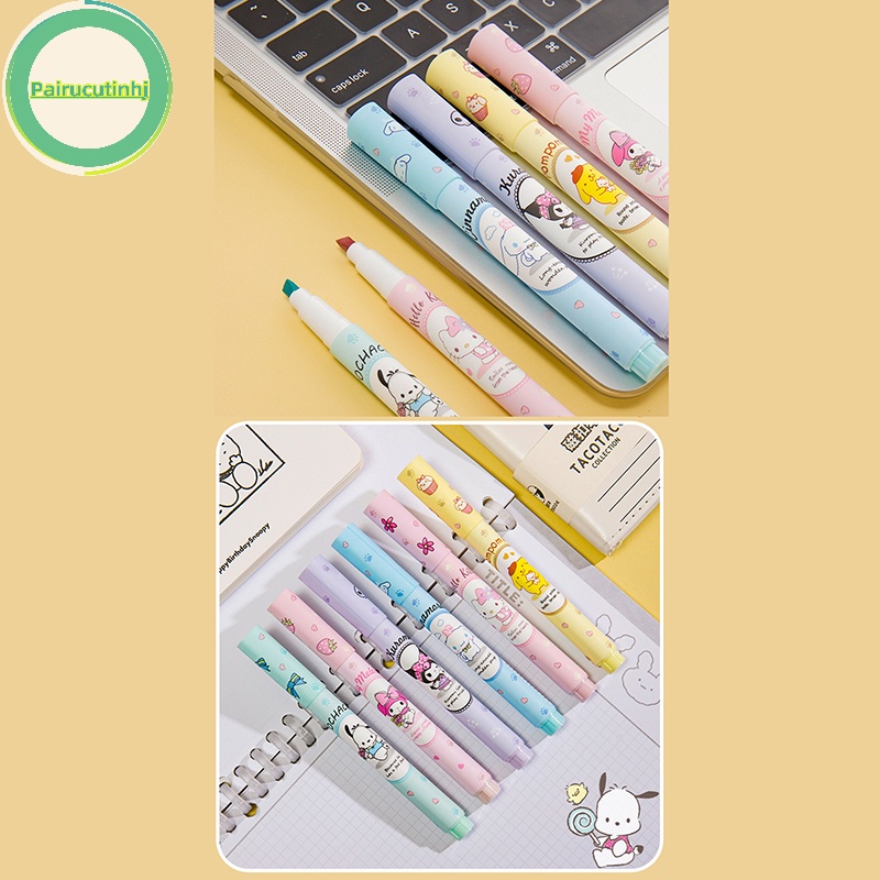 SANRIO Parucutin Hộp 6 Bút Màu Đa Năng Dễ Thương Cho Nữ