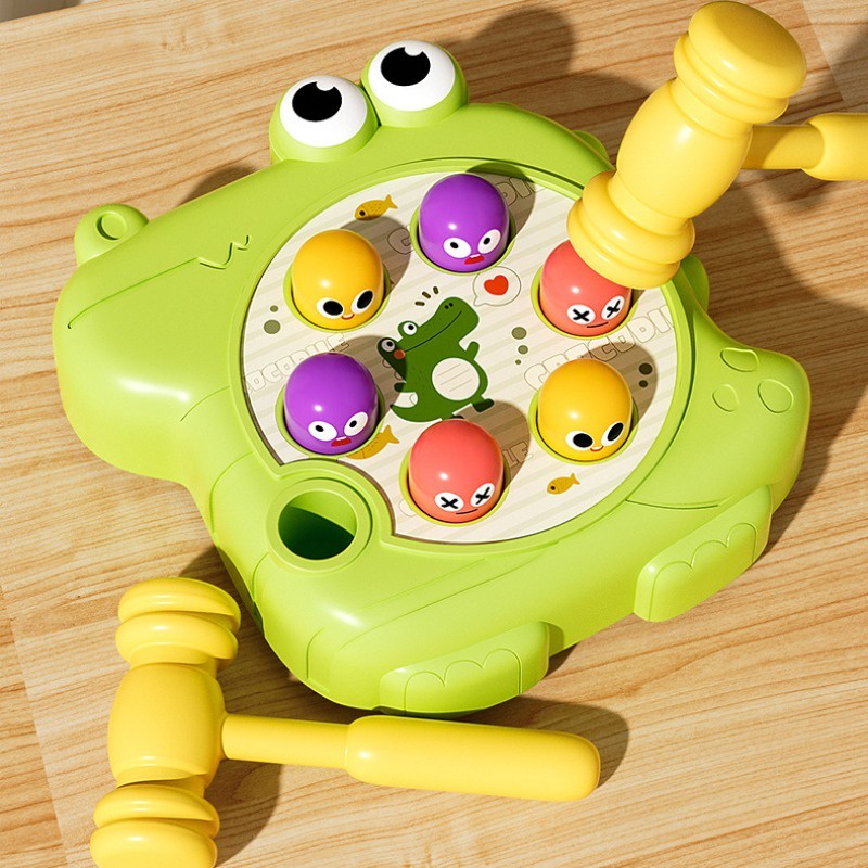 Đồ Chơi Hình Chú Cá Sấu Màu Xanh Lá / Đỏ Giáo Dục Sớm Cho Bé Trai Và Gái | Bộ Đồ Chơi Đập Thú Vui Nhộn Dành Cho Bé
