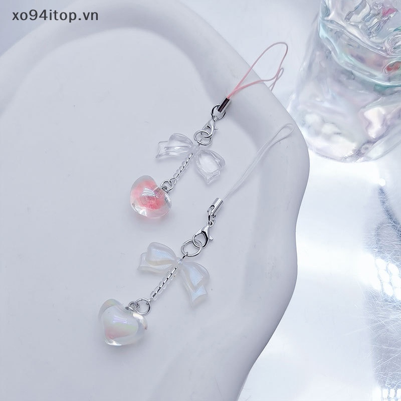 Xoitop Phụ Kiện Móc Khóa Điện Thoại Đính Hạt Và Nơ Tình Yêu Thời Trang Kiểu Châu Á Đáng Yêu Cho samsung y2k vn