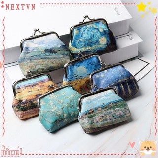 Ví đựng tiền xu mini dễ thương họa tiết phong cảnh cổ điển thời trang dành cho nữ