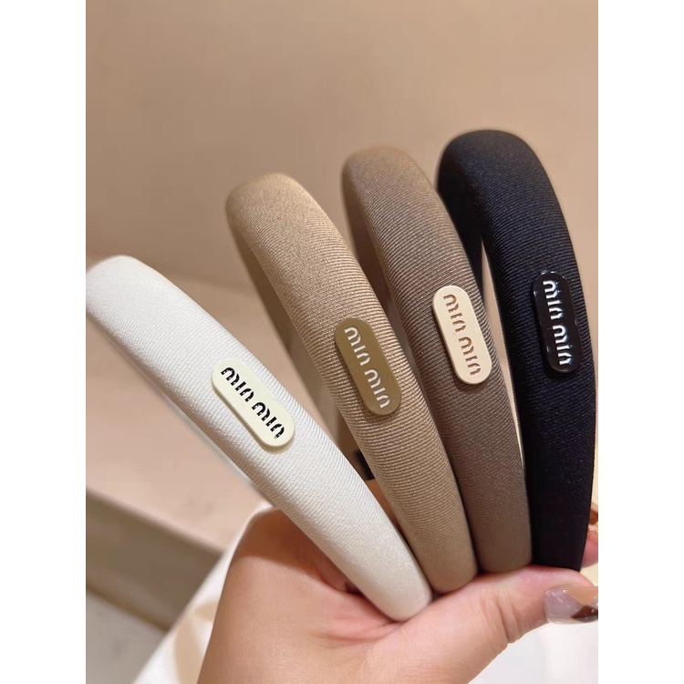 Băng Đô Cài Tóc Màu Đen In Chữ min Đơn Giản Thời Trang 2023