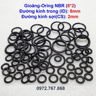 Gioăng cao su tròn 8*2mm