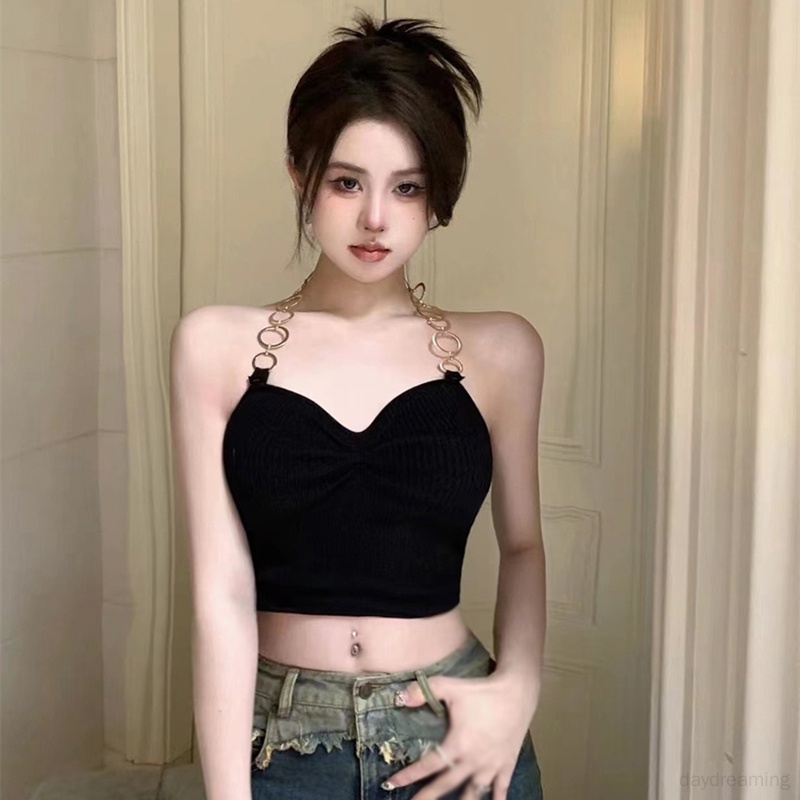 Áo croptop Sát Nách Phong Cách Hàn Quốc Thời Trang Mùa Hè Cho Nữ