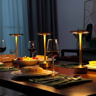 Cordless LED Table Lamp Portable Metal Desk Lamp Night Light Restaurant Wireless Dimmable Table Lamp Rechargeable Battery Aluminum Modern Light For Hotel Ktv Bar Dining
