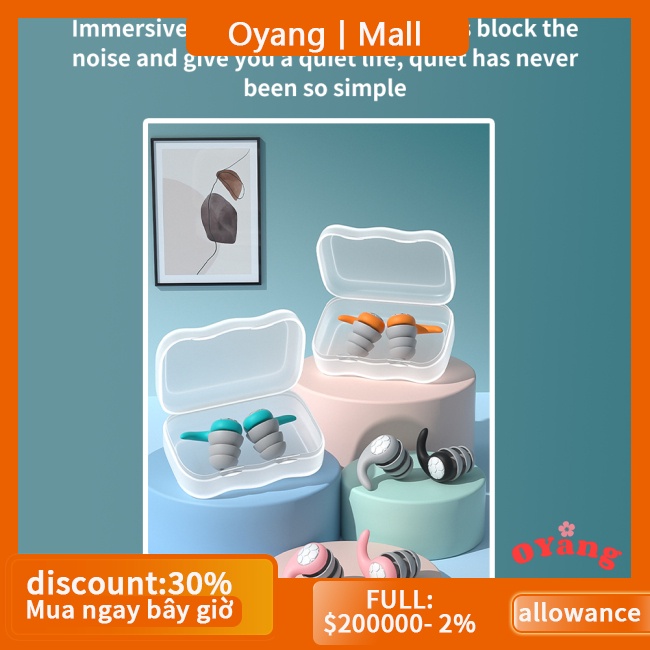 Oyang Nút Bịt Tai Bằng Silicon Chống Nước Thoải Mái Có Thể Tái Sử Dụng Dùng Khi Đi Bơi / Lướt Sóng / Ngủ
