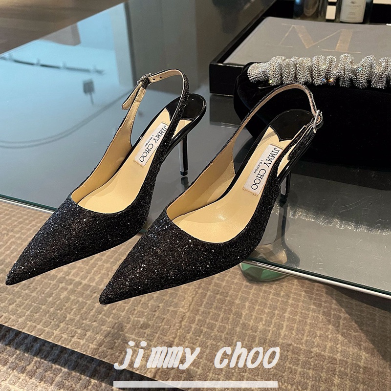 Giày Cao Gót 8cm Da Cừu Lấp Lánh Mũi Nhọn Thoải Mái Thời Trang Cho Nữ 34~40 up0s