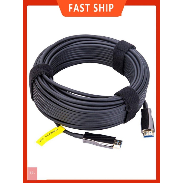 Cáp quang 20m Cáp dữ liệu sợi tương thích HDMI Hỗ trợ dây độ nét cao 2.0 4K@60hz BB Dây độ nét cao