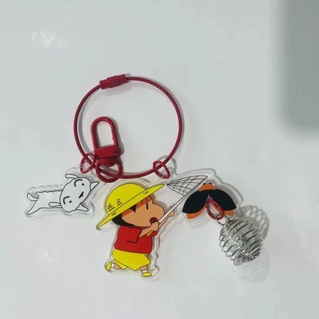 Móc khoá shin đom đóm/Hoạt Hình Móc Khóa Hình Cậu Bé Bút Chì shin-chan Bằng acrylic Phát Quang Độc Đáo