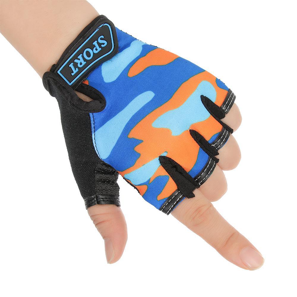 Găng Tay Nửa Ngón Thoáng Khí Chống Trượt Họa Tiết Rằn Ri cr1 Dùng Khi Đi Xe Đạp Cho Trẻ Em