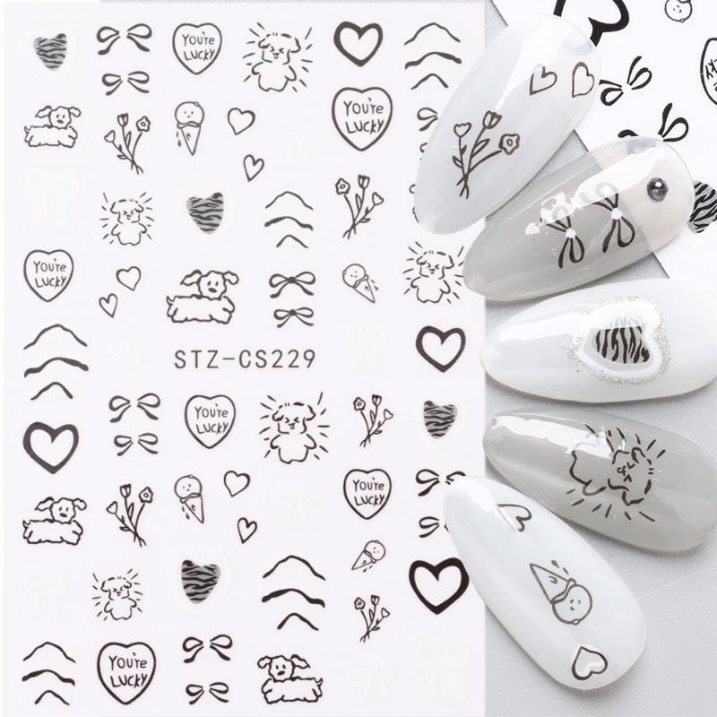 Nhãn Dán Móng Tay Tự Dính Họa Tiết Hoạt Hình graffiti Dễ Thương