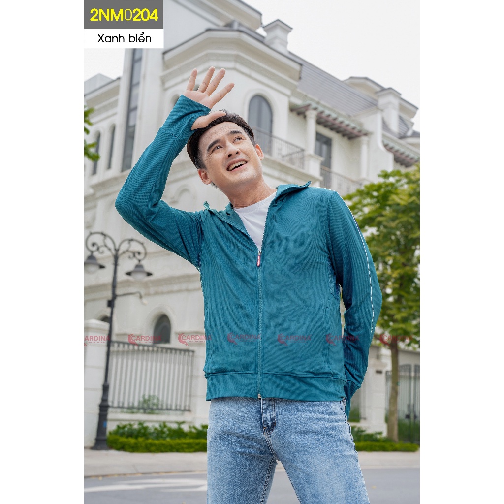 Áo chống nắng nam 𝗖𝗔𝗥𝗗𝗜𝗡𝗔 2 lớp chất thun lạnh cao cấp viền thể thao chống tia UV , Áo khoác phong cách 2NM02.