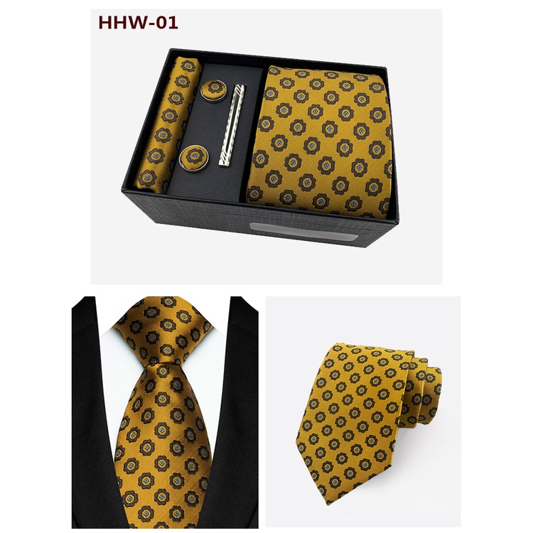 Efan set Cà Vạt 8cm + Hộp Quà Tặng Trang Trọng Cho Nam