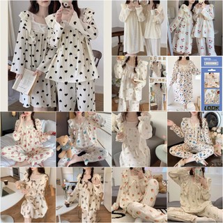 Bộ đồ ngủ mùa xuân thu nữ quần dài tay bộ đồ ngủ hai mảnh phiên bản hàn quốc áo chui đầu ngọt ngào homewear bộ đồ ngủ nhà nữ bộ đồ ngủ bộ đồ ngủ