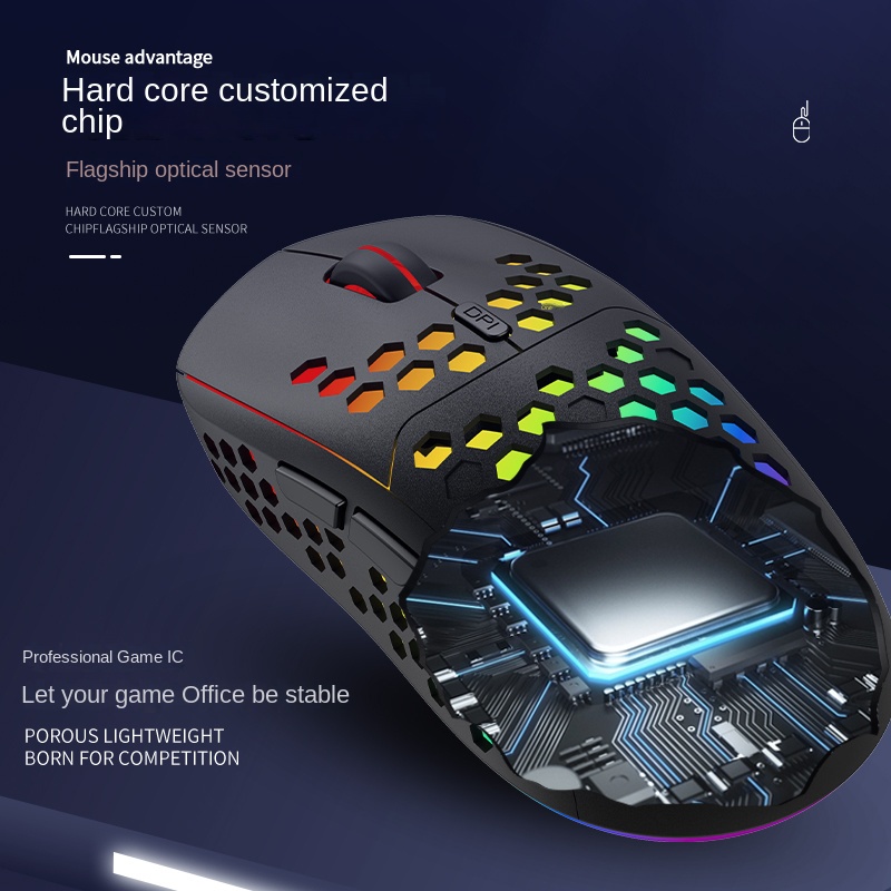 Chuột Không Dây Chơi Game bl110 2.4g Hình Tổ Ong Nhẹ Nhàng