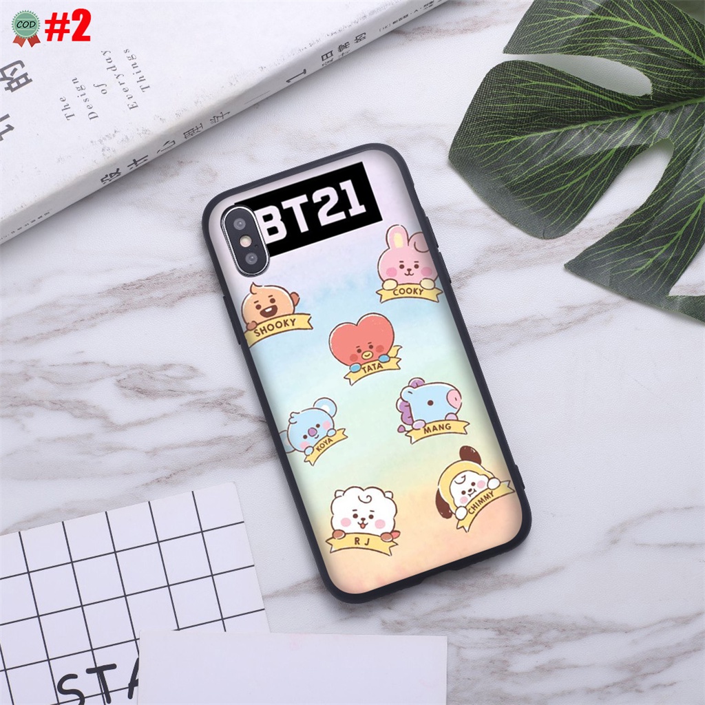 Ốp Điện Thoại Dẻo Họa Tiết Hoạt Hình bt21 bts Dễ Thương Cho iphone x xs xr 14 pro max plus 12 13 mini y4