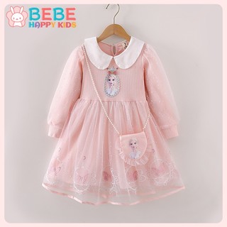 Đầm công chúa elsa dễ thương thời trang thu đông cho bé gái 2-8 tuổi