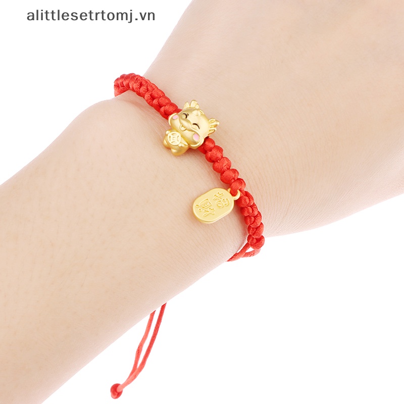 Vòng Tay Dây Đỏ May Mắn Mặt Hình Rồng Năm Mới 2024 Phong Cách Trung Hoa vn
