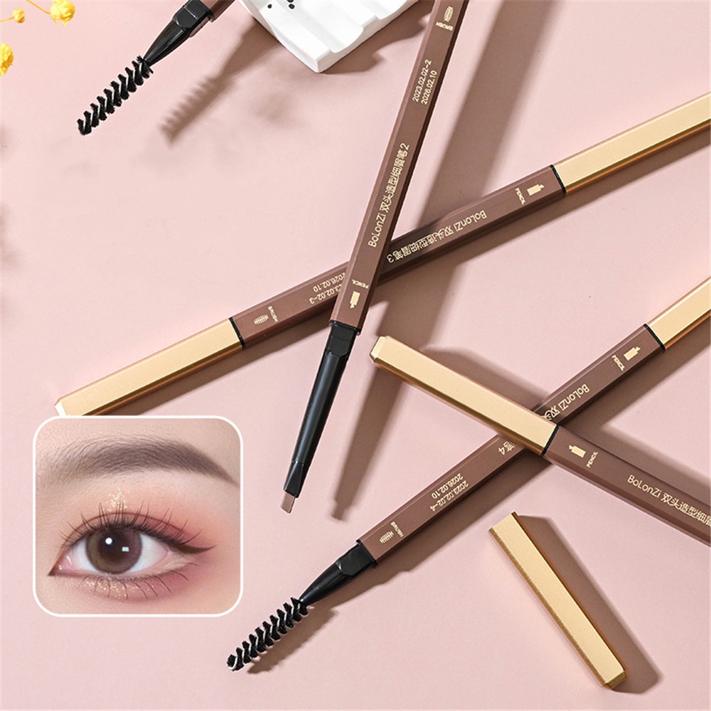 Bút Chì Kẻ Lông Mày Hai Đầu Hình Tam Giác Nhỏ Tự Nhiên Kháng Nước Và Mồ Hôi