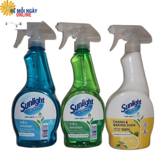 [ MỚI] Nước Lau Bếp, lau kính Sunlight 520ml đa năng, Kem tẩy đa năng 690g