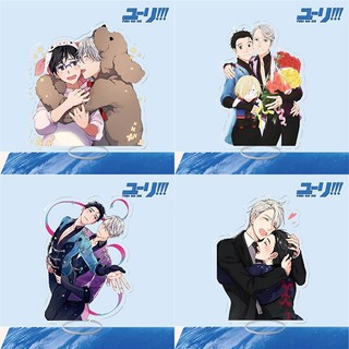 Mô hình Standee Anime Yuri!!! On Ice Acrylic Victor Nikiforov Katsuki Yuuri Yuri Plisetsky để bàn tượng trong suốt