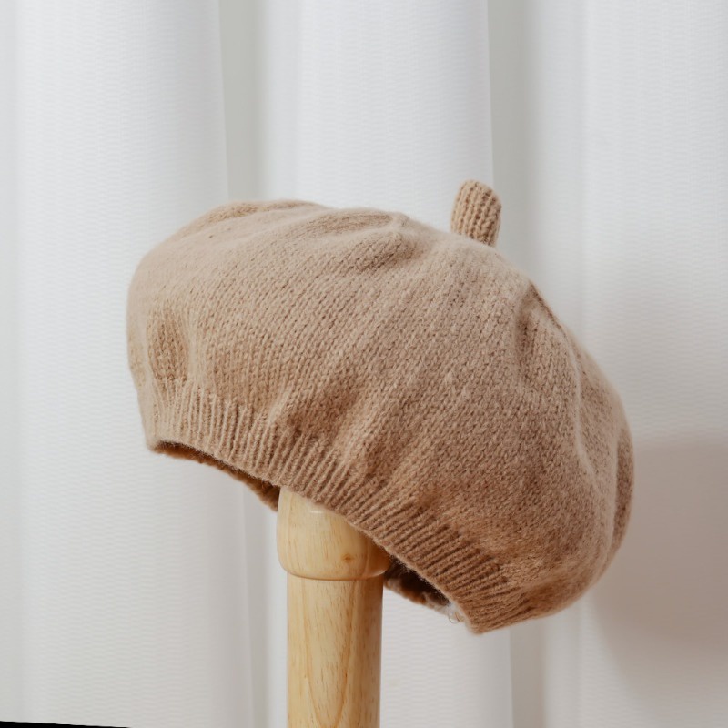 Dễ Thương Mũ Nồi Dệt Kim Mềm Mại Màu Trơn Thời Trang Thu Đông vintage Cho Bé Gái