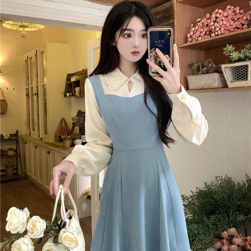 Thời Trang Đầm Midi Tay Dài Phong Cách Pháp Dành Cho Nữ