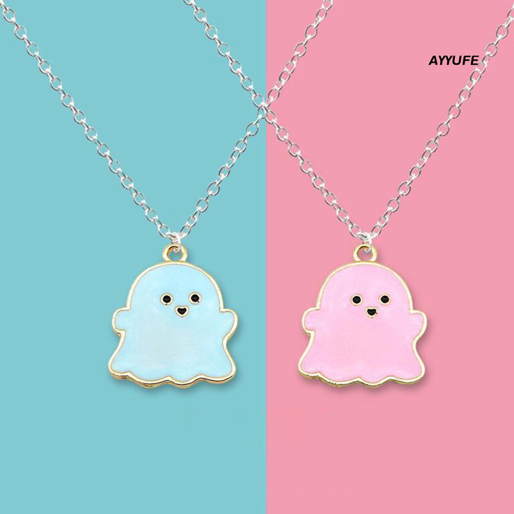 Ayyufe Vòng cổ Mạ Điện Mặt Hình Học Ma Hoạt Hình Dễ Thương Phù Hợp Làm Quà halloween Cho Nam Và Nữ