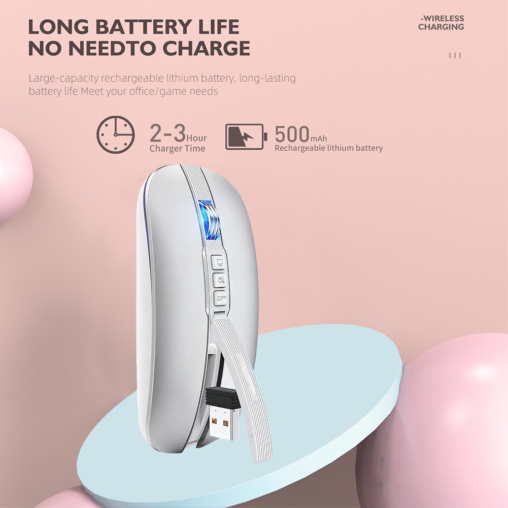 Xiaomi Chuột Không Dây bluetooth 2.4g Hai Chế Độ 2400dpi Sạc type-c Không Ồn Cho pc laptop