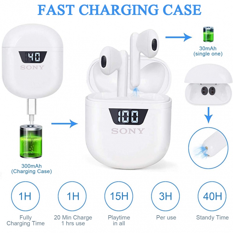 Tai Nghe bluetooth 5.0 tws Không Dây Thông Minh Chống Nước Cảm Ứng Chạm Thông Minh 24h