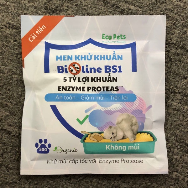 Bioline BS1 Men khử khuẩn, mùi khai nước tiểu, mùi hôi phân trong cát mèo