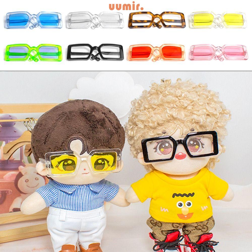 Uumir Mắt Kính Gọng Vuông mini Phối Lông Thời Trang Xinh Xắn Cho Búp Bê
