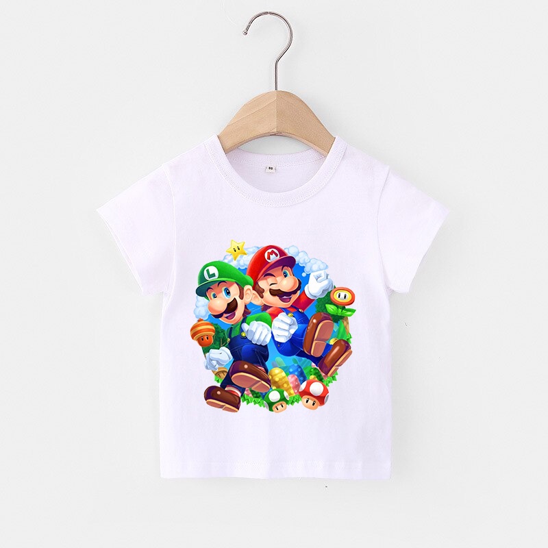 Áo thun trẻ em MARIO 3D, 8 màu áo, đầy đủ size có big size, áo thun cho bé Cotton, Màu khác nhắn shop