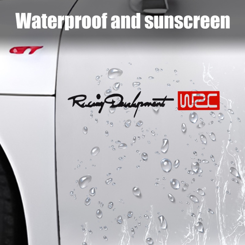 Bộ 4 Miếng Dán Decal Chữ Tiếng Anh wrc Trang Trí Ngoại Thất Xe Hơi Chống Thấm Nước