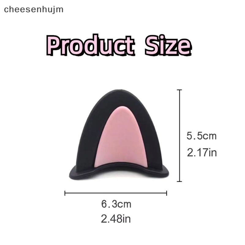 Set 2 Miếng Dán Trang Trí Mũ Bảo Hiểm Hình Tai Mèo Dễ Thương vn