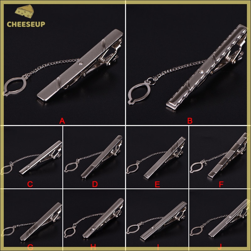 Phô Mai Pho Mát| Kẹp Cà Vạt Màu Bạc Bằng Thép Không Gỉ Mới