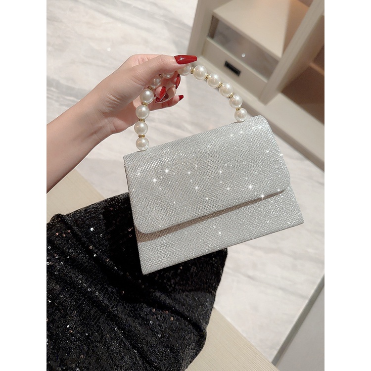 Túi Xách Dự Tiệc Đính Kim Cương Giả Hình Vuông Mẫu Mới 2023 Thời Trang Cho Nữ