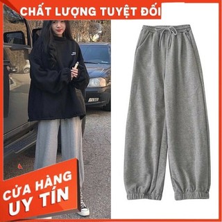 Quần jogger nữ bo gấu chất nỉ da cá