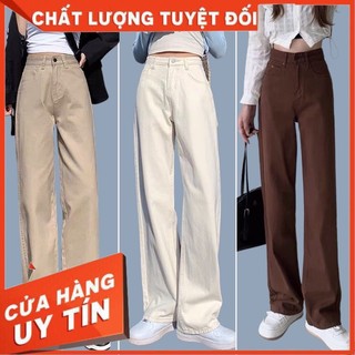  Quần Kaki trơn Quần Baggy Nam Nữ jean Ống Suông Rộng Trẻ Trung Năng Động Quần ống rộng kaki 
