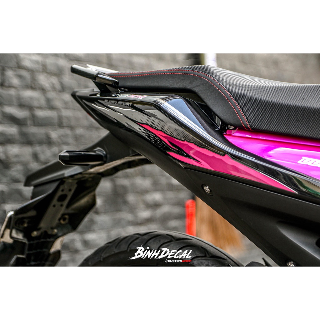 Tem Y16ZR hồng cho Exciter 155 xe đen - mẫu mới  2023 siêu hot - in cao cấp không bay màu