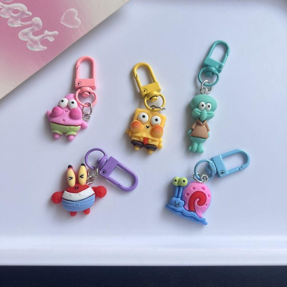 Mmluck spongebob Móc Chìa Khóa Xe Hơi Bằng resin Hình Nhân Vật Hoạt Hình patrick star Phong Cách kawaii