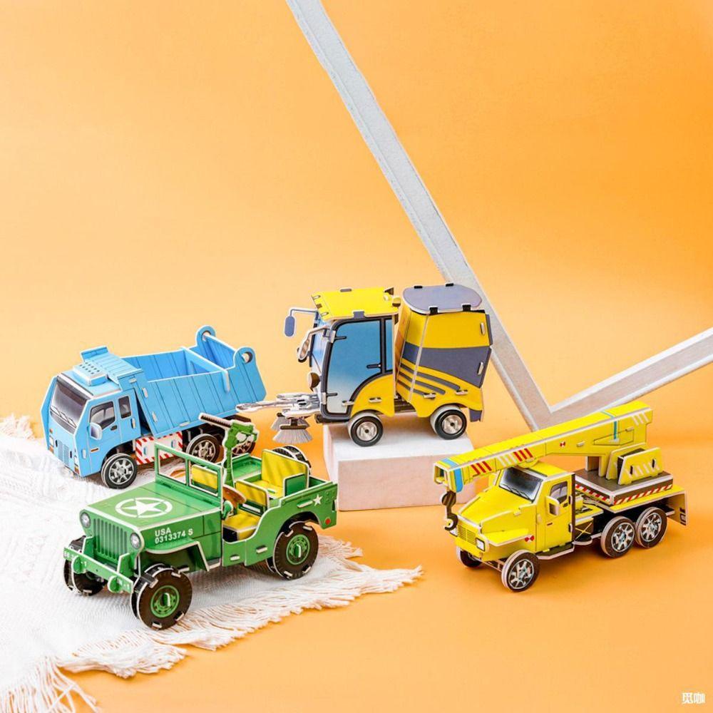 Bộ Đồ Chơi Lắp Ráp Mô Hình Xe Tải 3d Bằng Giấy diy Thẻ Giấy