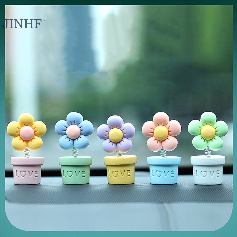 Phụ Kiện Hoa Hướng Dương Lắc Đầu Dễ Thương Trang Trí Nội Thất Xe Hơi