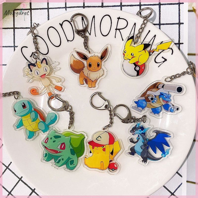 Móc Chìa Khóa Bằng acrylic Hình pikachu / Vịt Hoạt Hình pokemon Mới