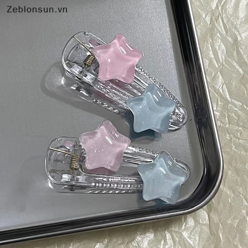 Kẹp Tóc Hình Ngôi Sao Năm Cánh Màu Hồng Xanh Lam Ngọt Ngào Đáng Yêu Dành Cho Nữ y2k