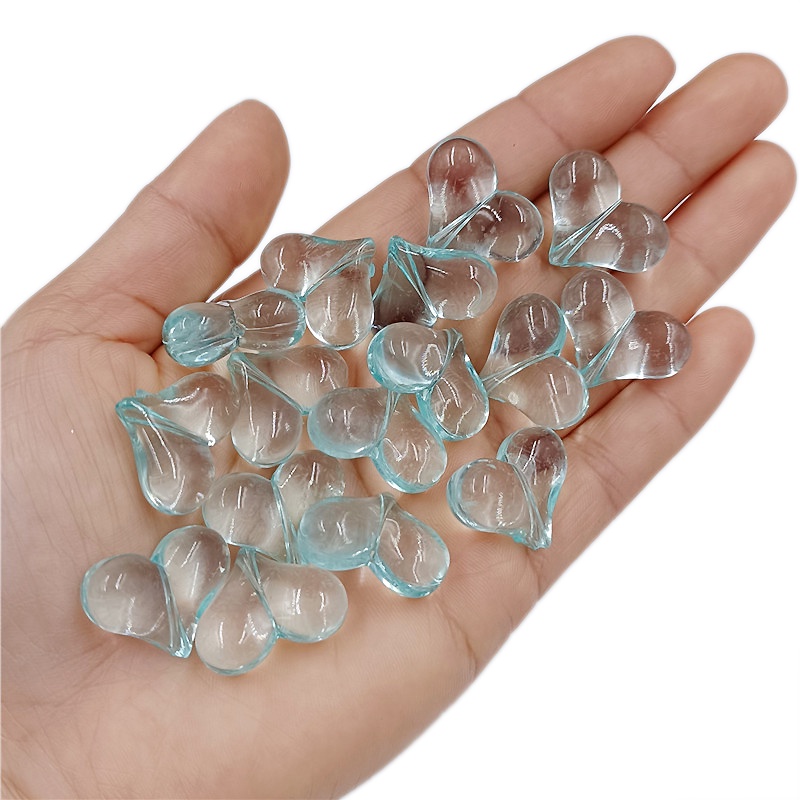 Set 10 Hạt Xỏ acrylic Trong Suốt Hình Trái Tim Nhiều Màu Kích Thước 17mm * 22mm Dùng Làm Trang Sức diy