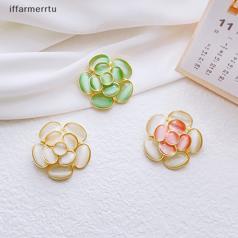 Ghim Cài Áo Hình Hoa Trà Đính Đá opal Thời Trang Cho Nữ