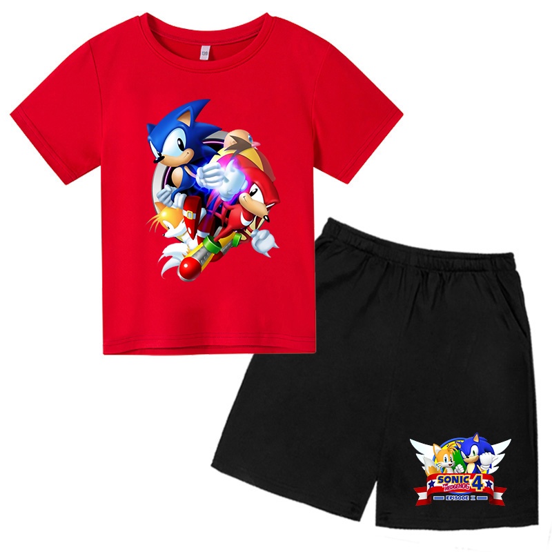 Bộ quần áo trẻ em thun lạnh SONIC 3, size từ 10-32kg, 4 màu, bộ quần áo cho bé mặc mát co dãn tốt