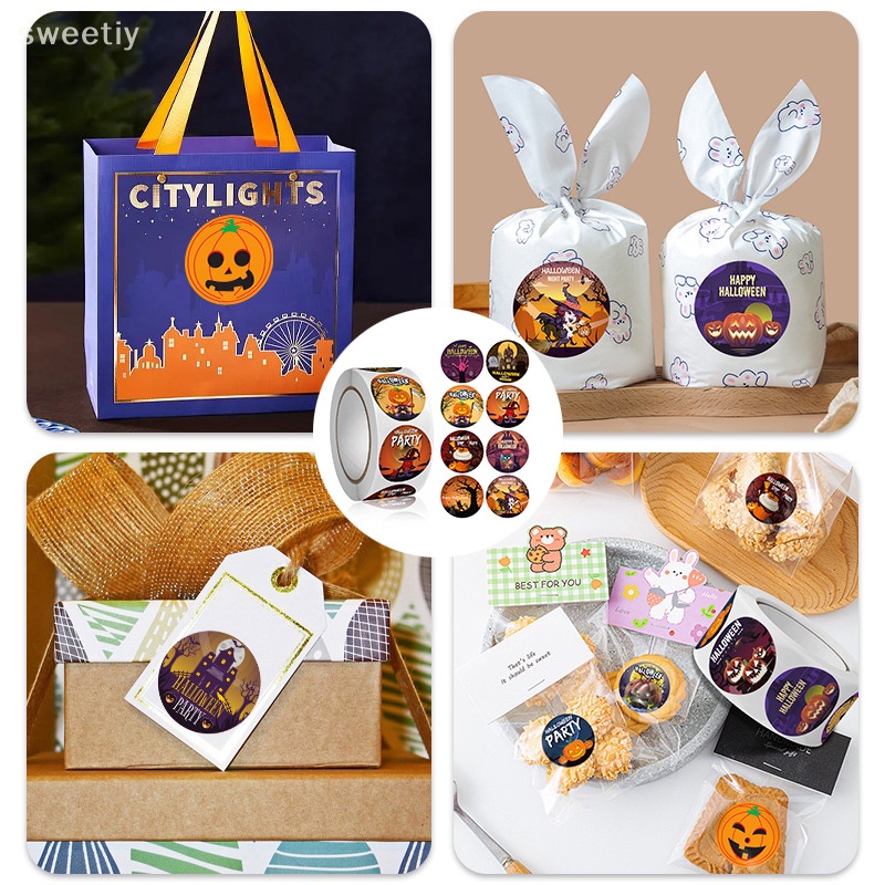 Set 500 sticker 1inch Dán Trang Trí halloween Mới